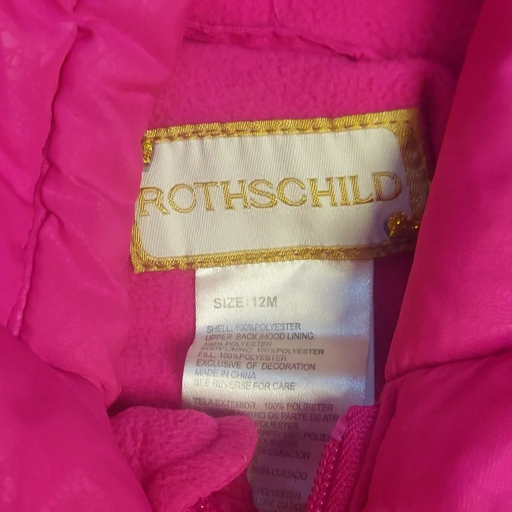 ⭐️ 5/$30 Rothschild pink snow suit, 12 months